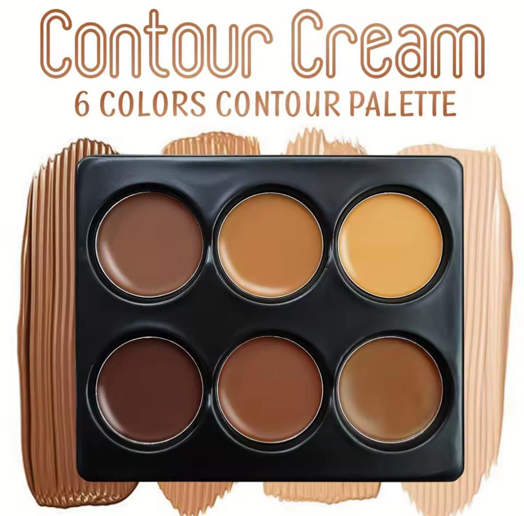 6-color Contour Cream Palette, Long-lasting Concealer Foundation, Coverage For Blemishes, Creates Perfect Natural Glow 3D Look