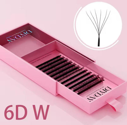 DIYDAY W-Shape Eyelash Extension 3d 4d 5d 6d 7d 8d W Lashes Natural Soft Premade Fan Bloom Effect Eye Lashes for Beauty Makeup