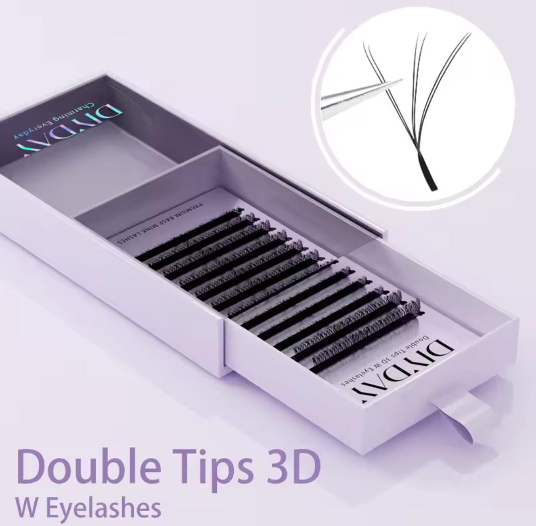 DIYDAY W-Shape Eyelash Extension 3d 4d 5d 6d 7d 8d W Lashes Natural Soft Premade Fan Bloom Effect Eye Lashes for Beauty Makeup